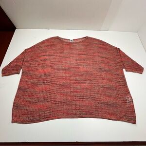 M Missoni Multicolor Red Metallic Open Knit Popover Top Womens Size Large Y2K‎